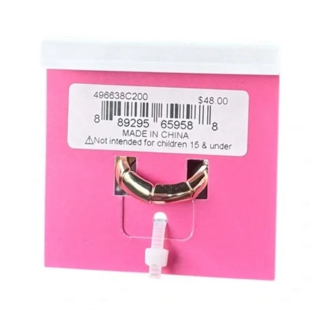 BETSEY JOHNSON  Orange Crystal Pink Enamel Football Cocktail adjustable Ring NEW - Picture 6 of 6